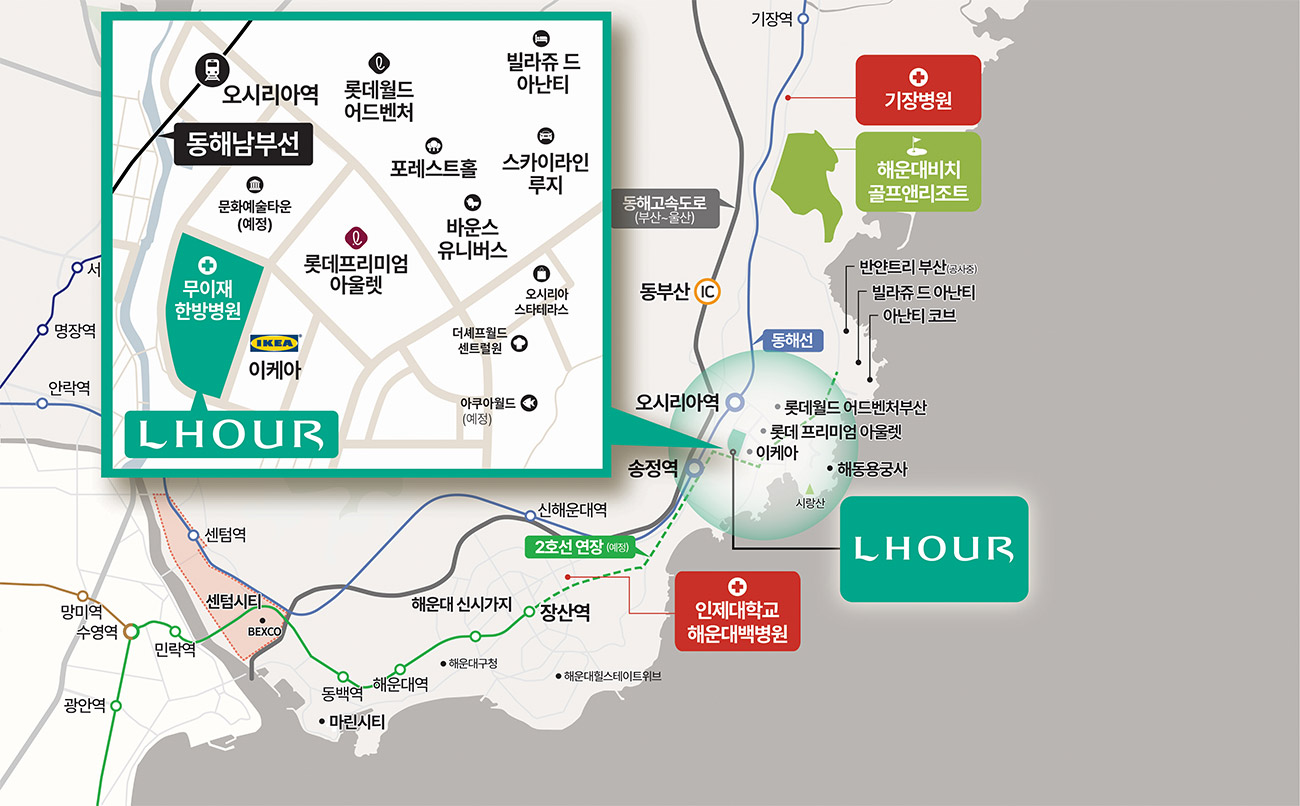 라우어 시니어타운 입지환경 지도